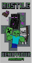 Minecraft Hostile Behaviour fürdőlepedő, strand törölköző 70x140cm (JFK039663) - ostore