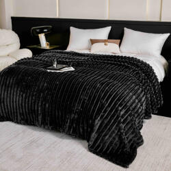 Jojo Home Patura cocolino gofrata 200x230cm Jojo Home, neagra-F139 (F139) Patura