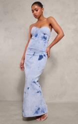 Prettylittlething Kék Ruha Fűzős Farmer Prettylittlething L