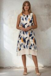 RohBoutique Rochie midi dama fara maneci cu imprimeu abstract si design in straturi Roh DR4814