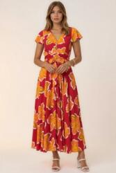 RohBoutique Rochie maxi inflorati Roh Dr4813 Multicolora din Viscoza cu buzunare