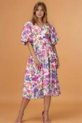 RohBoutique Rochie midi dama cu imprimeu si maneci bufante Roh DR4816