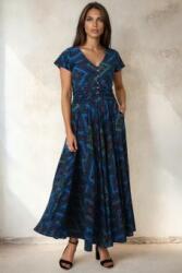 RohBoutique Rochie maxi Albastru din Viscoza cu buzunare Roh DR4819