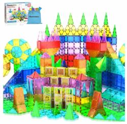PicassoTiles Set PicassoTiles 101 piese de construcție (magnetice, ferestre, accesorii, bază de mașinuță, sac de transport) Jucarii de constructii magnetice