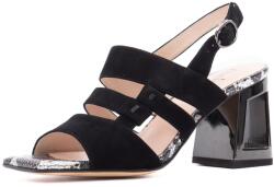 Feeling Sandale dama din piele intoarsa, Feeling 26-520-02, negru