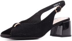 Feeling Sandale dama din piele intoarsa, Feeling 26-536-01, negru