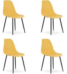 FDY Set 4 Scaune Bucatarie/Dining Velo Plus Galben Mustar