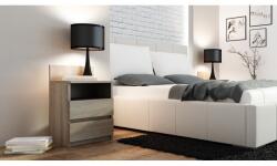 Topeshop Topeshop M1 SONOMA MAT nightstand/bedside table 2 drawer(s) Oak (M1 SONOMA MAT)