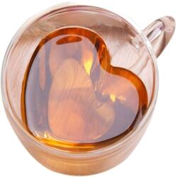 Extralink Home Heart-Shaped Love Mug, Double-Walled Heat-Resistant Glass Cup 250ml (EX.24091)
