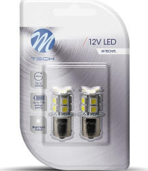 m-tech Becuri Auto și Moto P21W-BA15S-1156 LED Albe 12V 21W 2 Bucăți LB060W (LB060W)