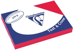  Karton textilhatású Clairefontaine Text and Cover A/4 270g vörös 100 ív/csomag (2721)