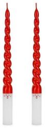PartyDeco 2 db Mikulás kúpos gyertya készlet, PartyDeco, 25 cm, piros/fehér (ATE-582608)