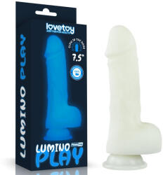 Lovetoy Dildo cu ventuza Lovetoy Lumino Play Glow in the Dark 19, 3 cm Dildo