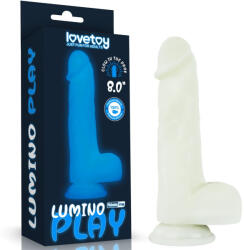 Lovetoy Dildo cu ventuza Lovetoy Lumino Play Glow in the Dark 20, 9 cm Dildo