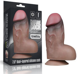 Lovetoy Dildo dublu strat cu ventuza Lovetoy 18, 2 cm Dildo