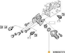 Original Renault Garnitura termostat ORIGINAL RENAULT 8200267272 (82-00-267-272)