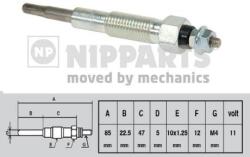 NIPPARTS Bujie incandescenta NIPPARTS J5713008