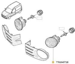 Original Renault Proiector ceata ORIGINAL RENAULT 77 01 045 718 (77 01 045 718)