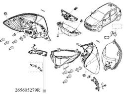 Original Renault Lumina de ceata spate ORIGINAL RENAULT 265605279R (265605279R)