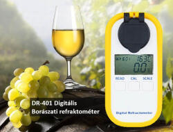 KRÜSS DR-401 digitális borászati refraktométer - Precíz mustfokmérés digitálisan, magyar mustfok-számítással (DR401)
