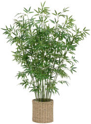 Brius Bambus artificial atmosphera cu ghiveci natural, 90x90x150 cm, design exotic, verde (JJ-198206)