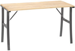 Brius Masa de gradina cu cadru metalic si blat din lemn impregnat, 120x60x71 cm, natur (MEB-6582)
