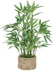 Brius Planta artificiala bambus cu ghiveci natural, fara intretinere, ideala birou sau raft, 32x32x46 cm, verde (JJ-204209)
