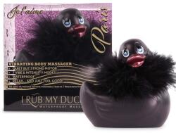 Big Teaze Toys Vibrator clitoridian in forma de ratusca neagra cu puf Vibrator