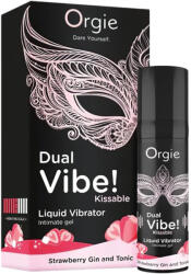 Orgie Gel stimulator cu vibratii unisex Orgie Dual Vibe capsuni si gin tonic 15 ml