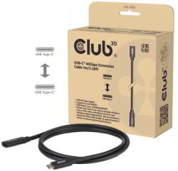 Club 3D - CAC-2502 USB-C 40Gbps Extension Cable 1m/3.28ft 240W 8K60Hz M/F - CAC-2502 (CAC-2502)
