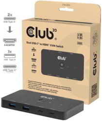 Club 3D - CSV-2512 KVM Switch Dual USB type C to HDMI 4K 60Hz (CSV-2512)