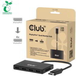 Club 3D - CSV-7400 DisplayPort Quad Monitor MST 4x4K30Hz - CSV-7400 (CSV-7400)
