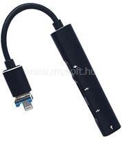 BlackBird Adapter USB3.0/Lightning, 2xUSB, 1xUSB-C, 1xLightning (fekete) (BH1718) (BH1718)