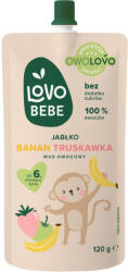 Lovo Bebe gyümölcspüré 6 hónapos kortól alma-eper-banán 120 g - vitalora