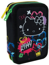 COOLPACK - Jumper 2 felszerelt 2 emeletes tolltartó - Hello Kitty - Black Neon (F066034) (F066034)