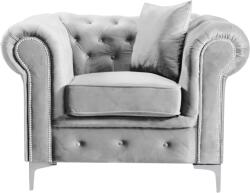 TEMPO KONDELA Luxus fotel, világosszürke Velvet szövet, ROMANO (0000362604)
