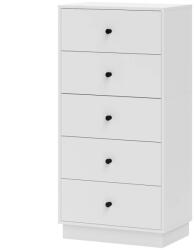 HOMCOM Fiókos komód/tálalószekrény 5 fiókkal, modern stílusú, rétegelt fából készült, 47 x 29 x 95 cm, fehér (831-969V90WT)