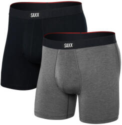 Saxx Vibe Xtra Soft Comfort Boxer Brf Fly 2Pk boxeralsó M / fekete/szürke