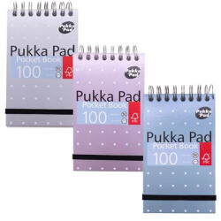 Pukka Pad Jegyzetfüzet, A7, spirálozott, vonalas, 50 lap, PUKKA PAD Metallic Pocket Book, vegyes színek (PUP6254) (PUP6254)
