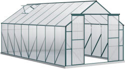 Outsunny Seră din Aluminiu, Seră de Grădină din Policarbonat pentru Plante, Legume, Fructe, 244x500x216 cm, Transparentă | Aosom Romania (845-533V01)