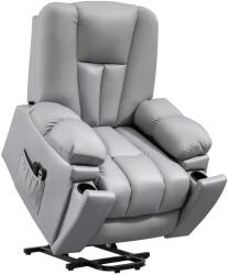 HOMCOM Scaun Electric Rabatabil cu 8 Puncte de Masaj și Telecomandă, Fotoliu Modern din Microfibră, 94x96x106 cm, Gri | Aosom Romania (713-159V90CG)