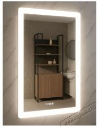  Badenmob LED-es világító tükör, ködmentesítő funkcióval, órával, dátummal és hőmérővel, MD2, 60x80cm