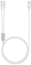 Ttec Cablu ttec - Duo, USB-A/USB-C/Lightning, 120 cm, alb (8694470828145)