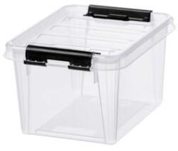 SMARTSTORE Cutie de depozitare, plastic, 1, 5 l, mânere negre, SMARTSTORE "Classic 1.5", transparentă