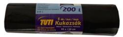 TUTI Saci de gunoi, extra rezistenți, 200 l, 5 buc, 95x120 cm, 38 , TUTI "Mega", negri, 5 buc