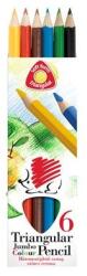 ICO Creioane colorate, set, triunghiulare, groase, ICO "Arici", 6 culori diferite, 6 buc