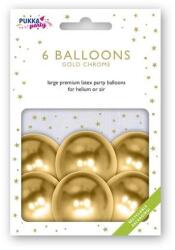 PUKKA PAD Balon, 30 cm, PUKKA PAD, auriu metalizat, 6 buc