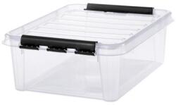 SMARTSTORE Cutie de depozitare, plastic, 21 l, mânere negre, SMARTSTORE "Classic 24", transparentă