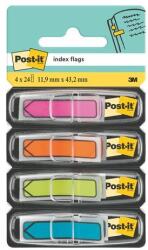 3M Semne de carte, plastic, semne de carte 4x24, 11, 9x43, 2 mm, formă de săgeată, 3M POSTIT, mix, 96 de coli