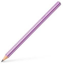 Faber-Castell Creion grafic, B, triunghiular, FABER-CASTELL "Sparkle Jumbo", violet metalizat